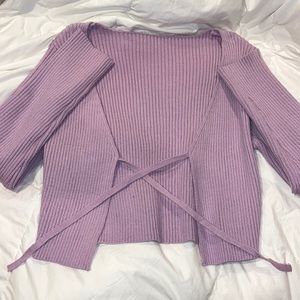 Front Tie Sweater Cardigan